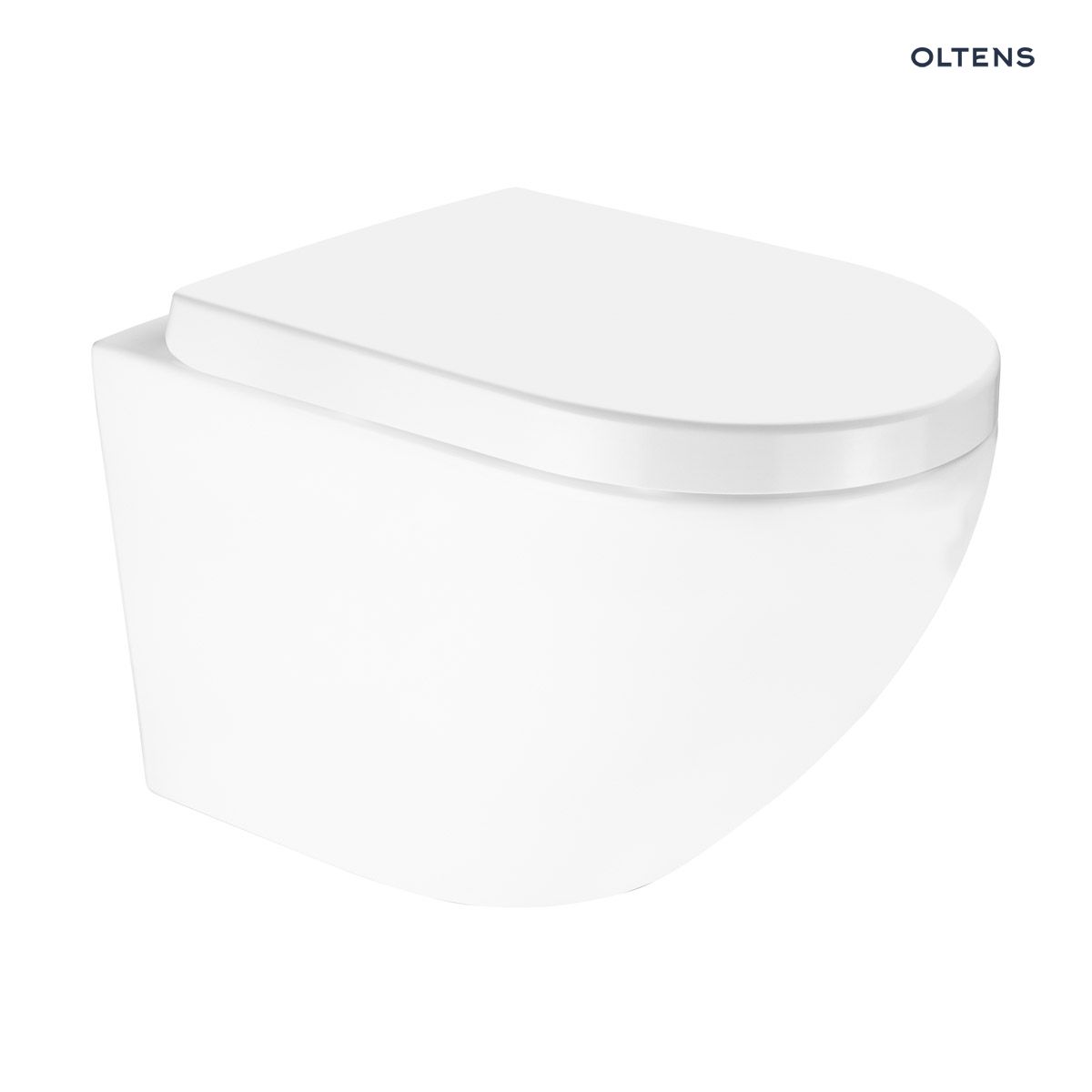 Zestaw Oltens Hamnes Kort Stille miska WC wisząca PureRim z powłoką SmartClean z deską wolnoopadającą biały