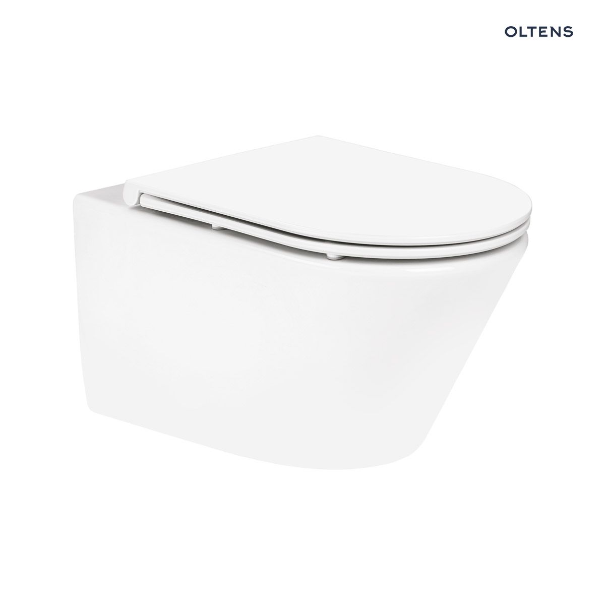 Oltens Jog miska WC wisząca PureRim SmartClean z deską wolnoopadającą Ovan Slim biały połysk