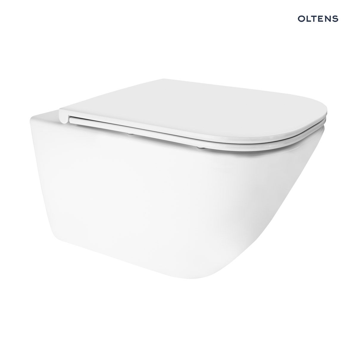 Zestaw Oltens Hadsel Stille miska WC wisząca PureRim z powłoką SmartClean z deską wolnoopadającą Slim biała