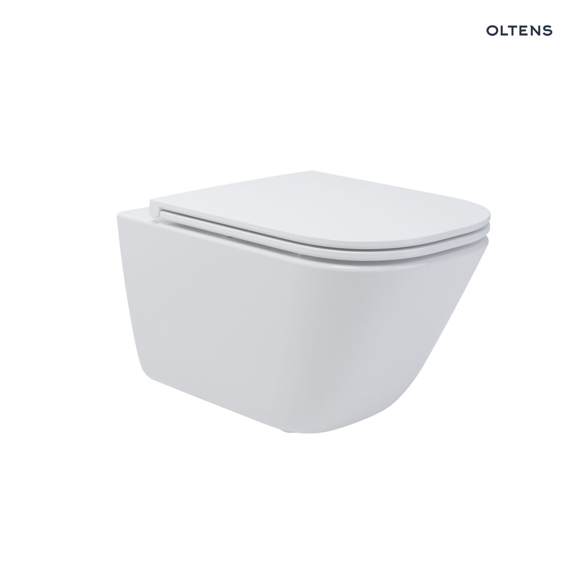 Zestaw Oltens Hadsel Stille miska WC wisząca PureRim z deską wolnoopadającą Slim biała