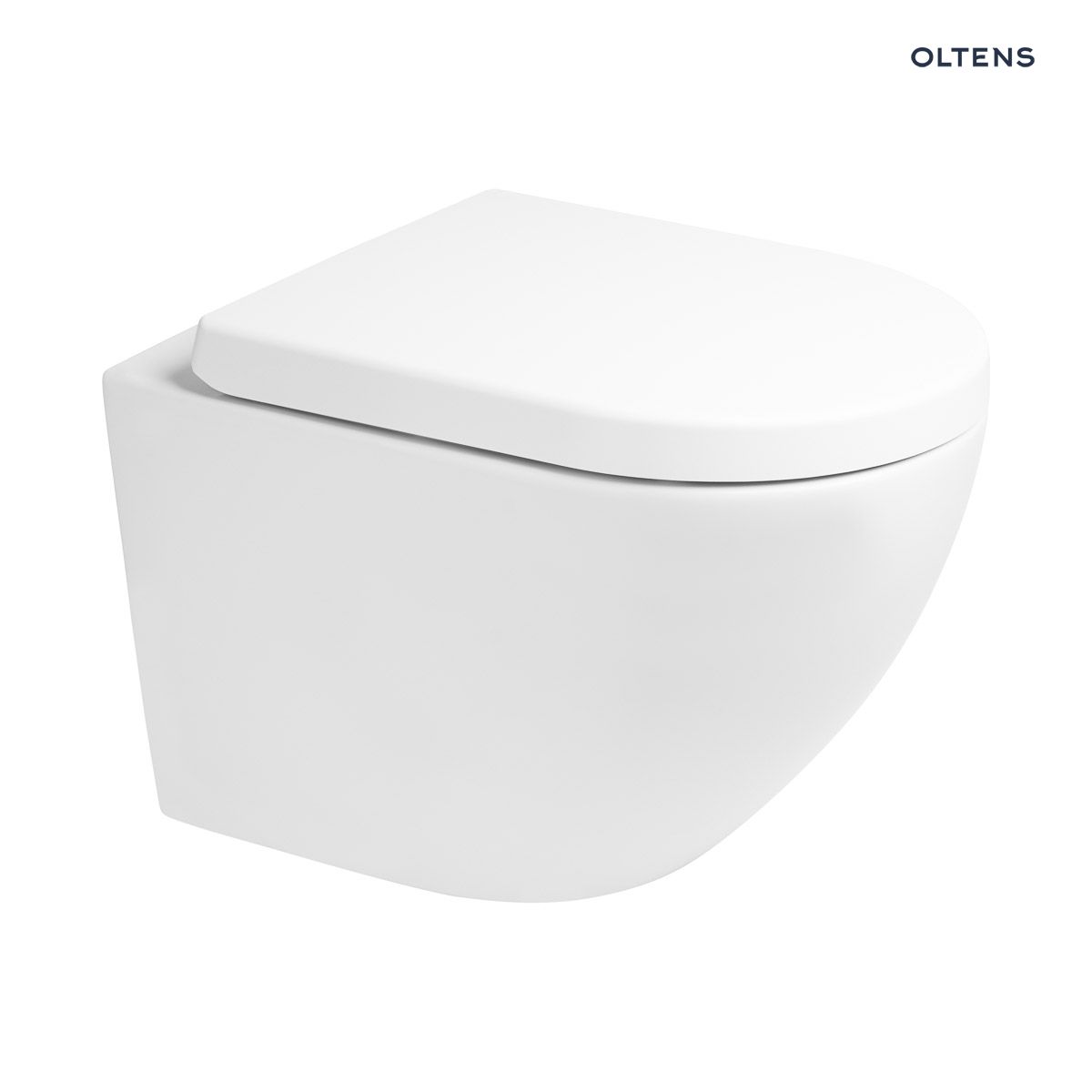 Zestaw Oltens Hamnes OneForm Kort Stille PureRim miska WC wisząca z powłoką SmartClean z deską wolnoopadającą biały połysk