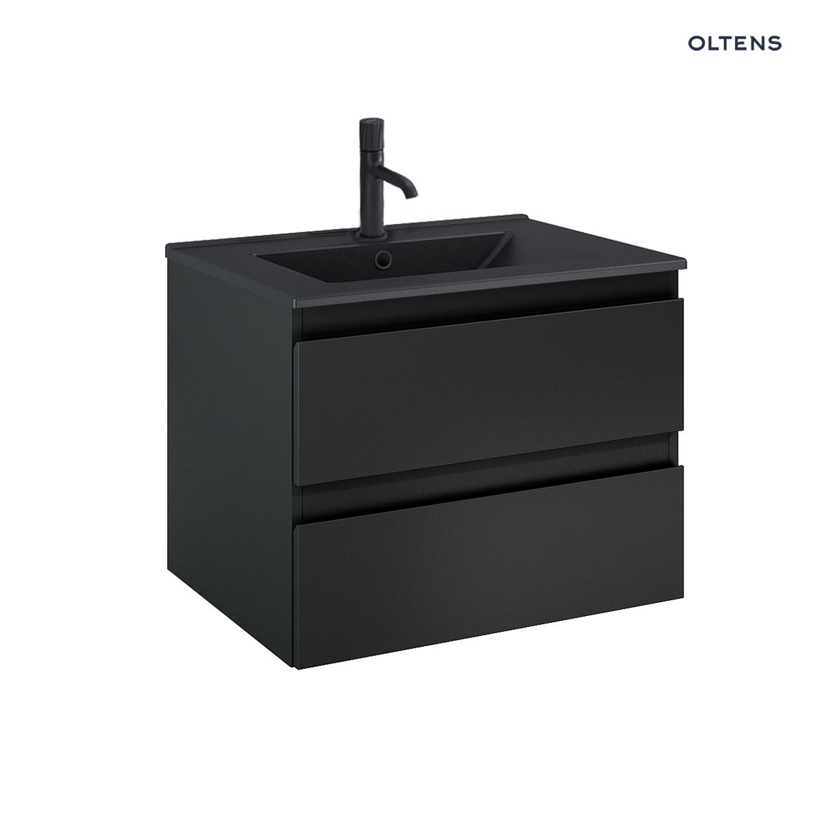 Oltens Vernal umywalka z szafką 60 cm czarny mat