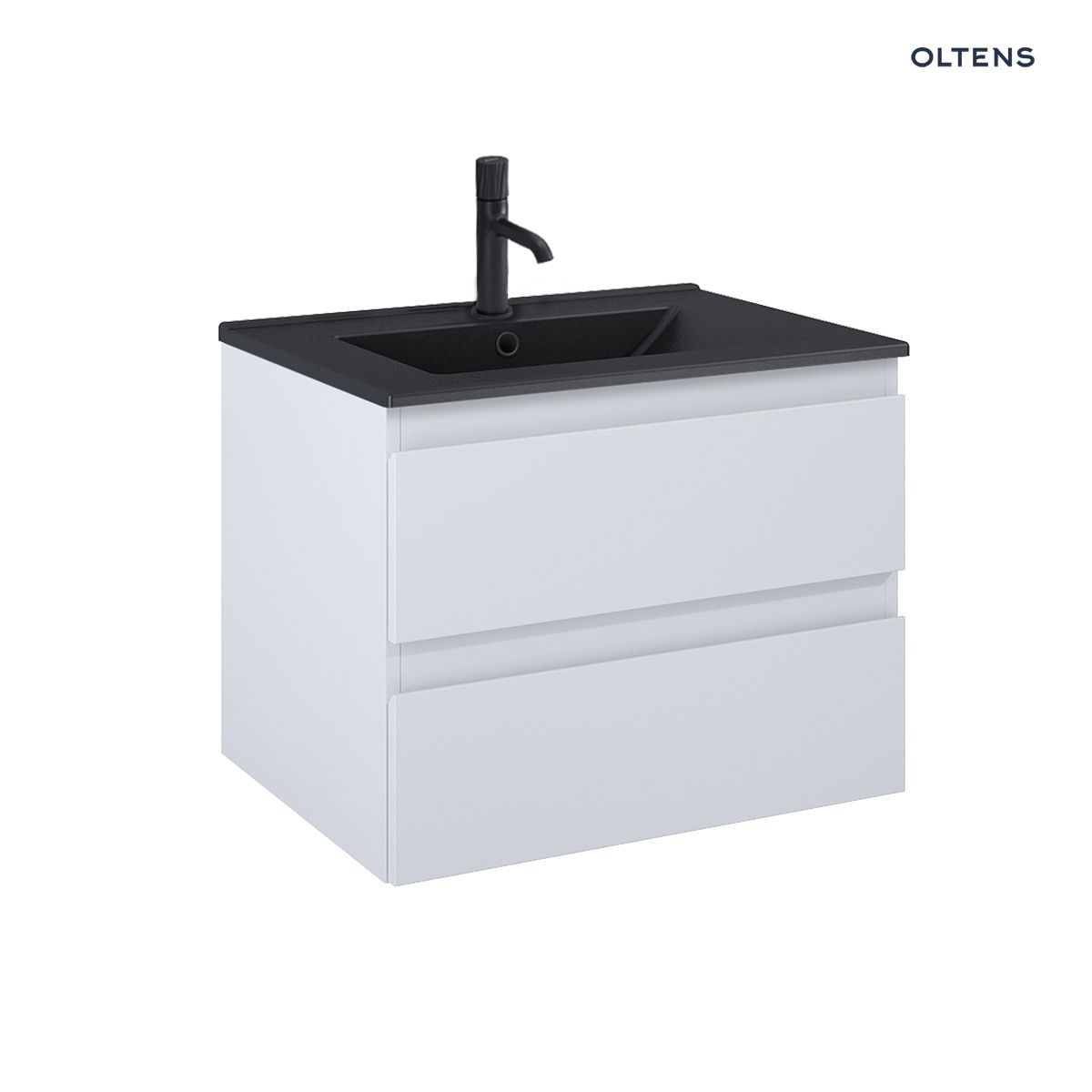 Oltens Vernal umywalka z szafką 60 cm czarny mat/szary mat