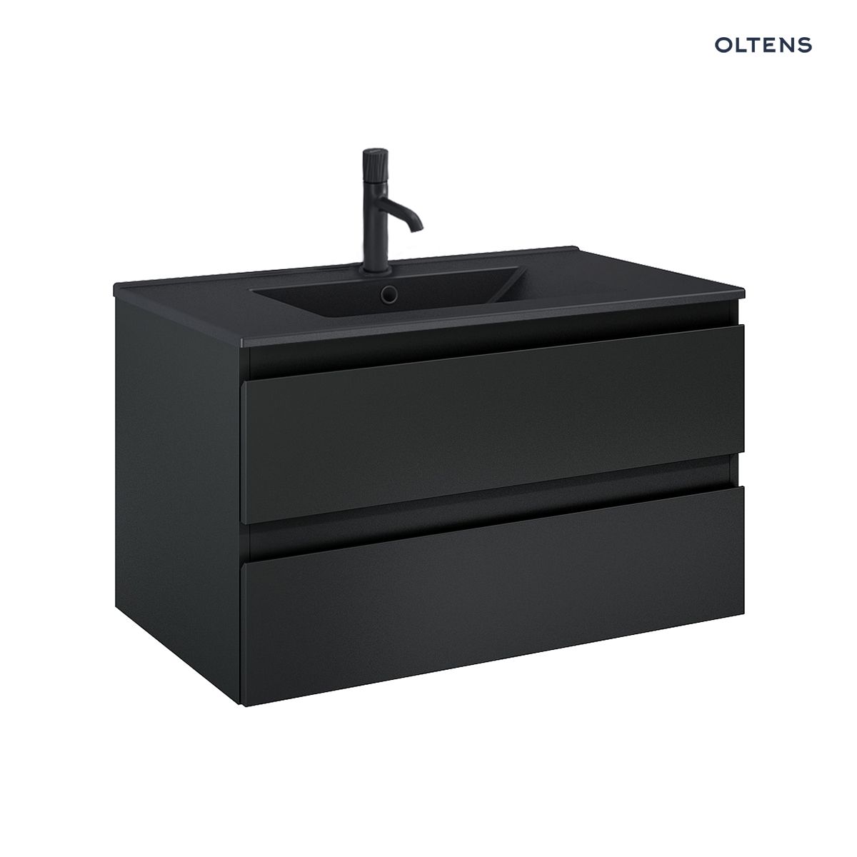 Oltens Vernal umywalka z szafką 80 cm czarny mat