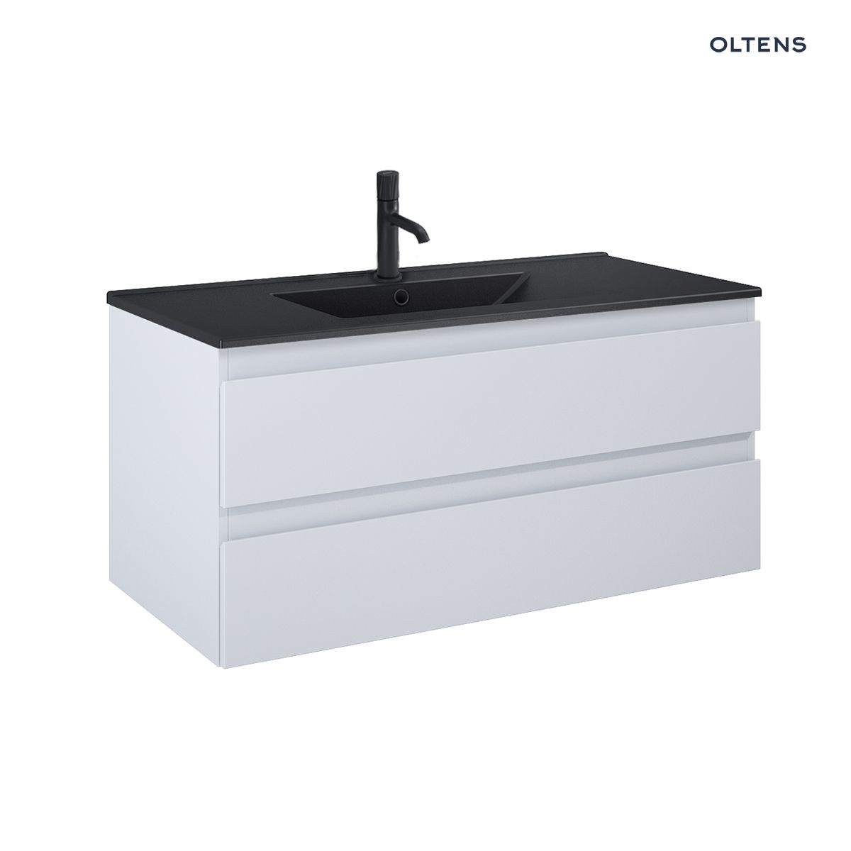 Oltens Vernal umywalka z szafką 100 cm czarny mat/szary mat