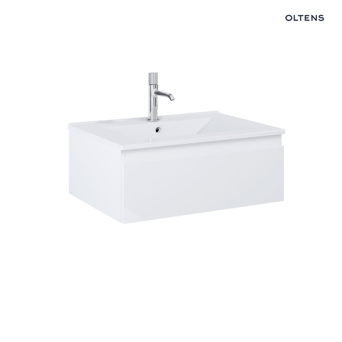Oltens Vernal umywalka z szafką 60 cm biały połysk