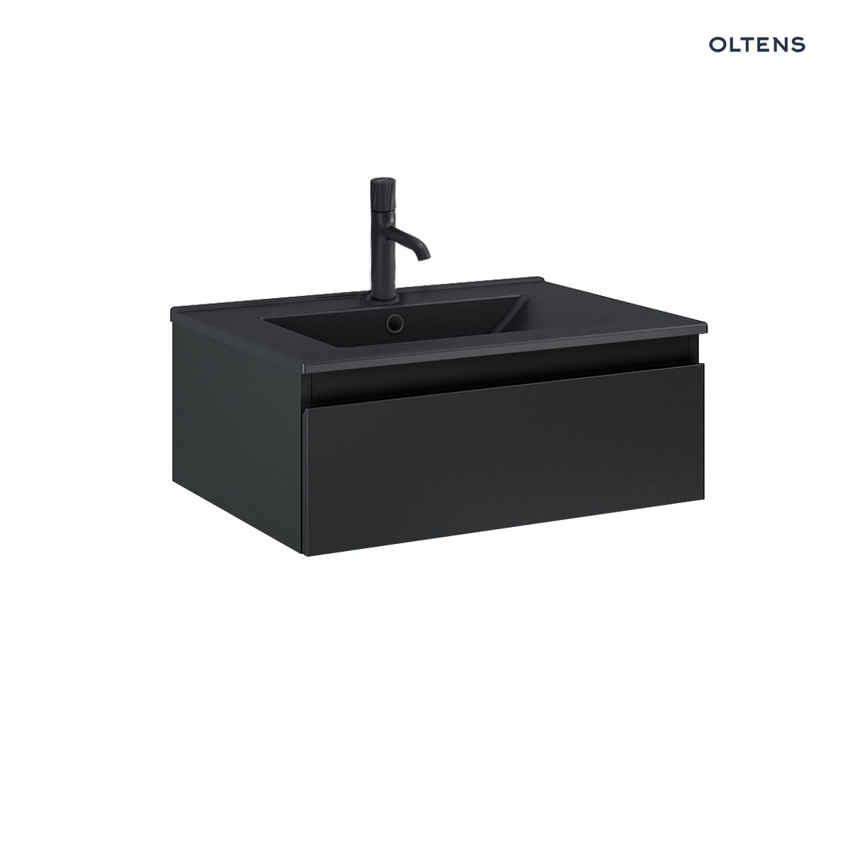 Oltens Vernal umywalka z szafką 60 cm czarny mat