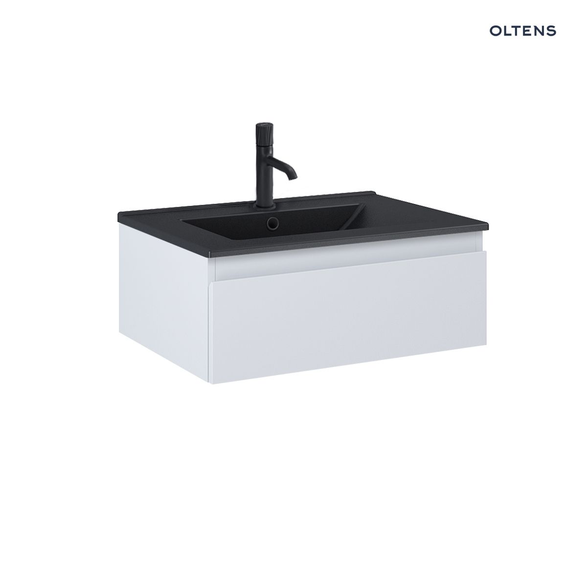Oltens Vernal umywalka z szafką 60 cm czarny mat/szary mat