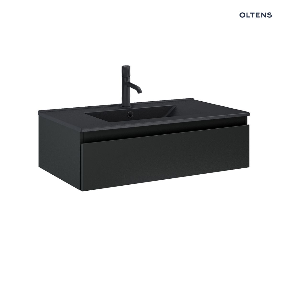 Oltens Vernal umywalka z szafką 80 cm czarny mat