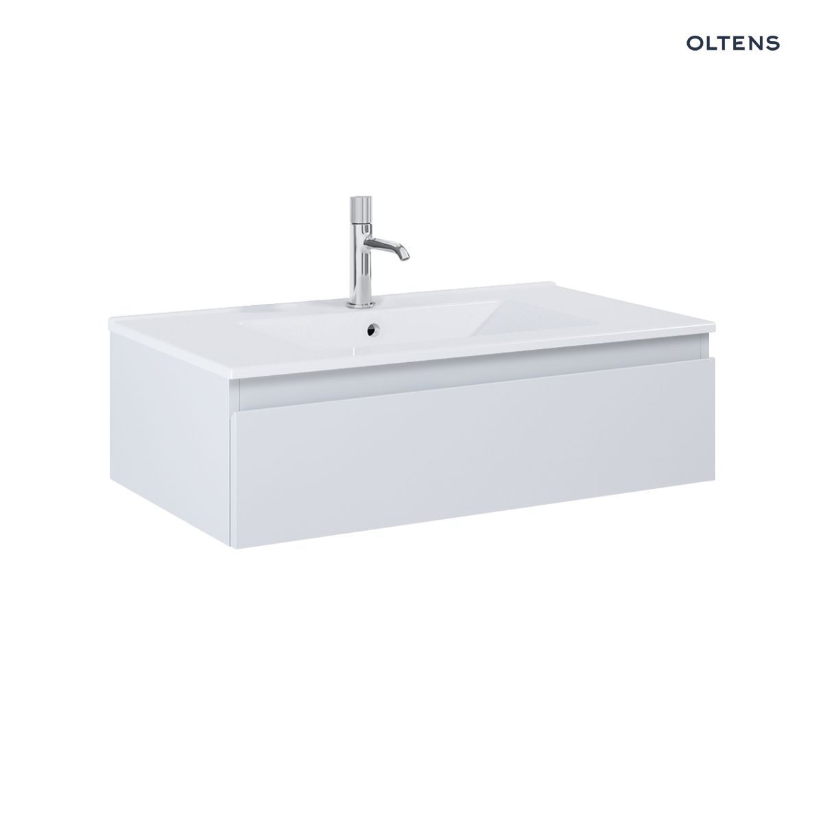 Oltens Vernal umywalka z szafką 80 cm biały/szary mat