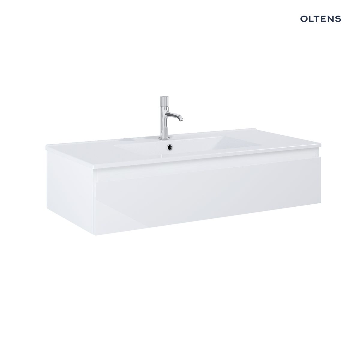 Oltens Vernal umywalka z szafką 100 cm biały połysk