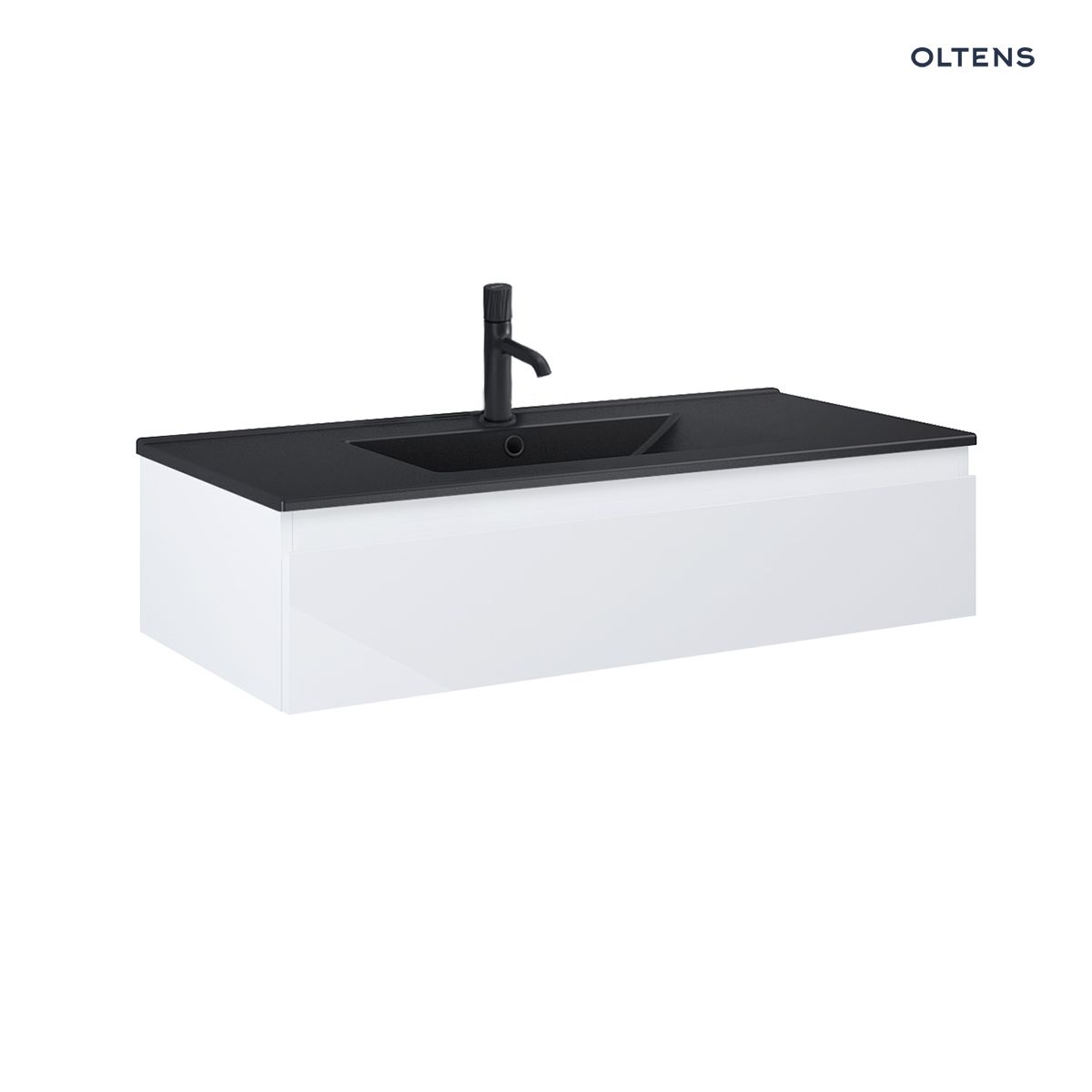 Oltens Vernal umywalka z szafką 100 cm czarny mat/biały połysk