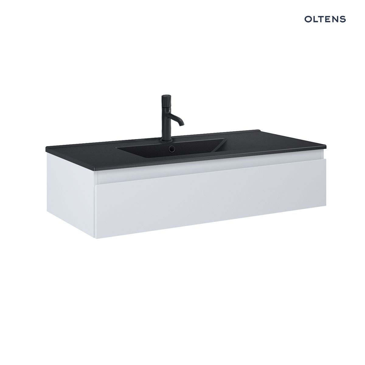 Oltens Vernal umywalka z szafką 100 cm czarny mat/szary mat