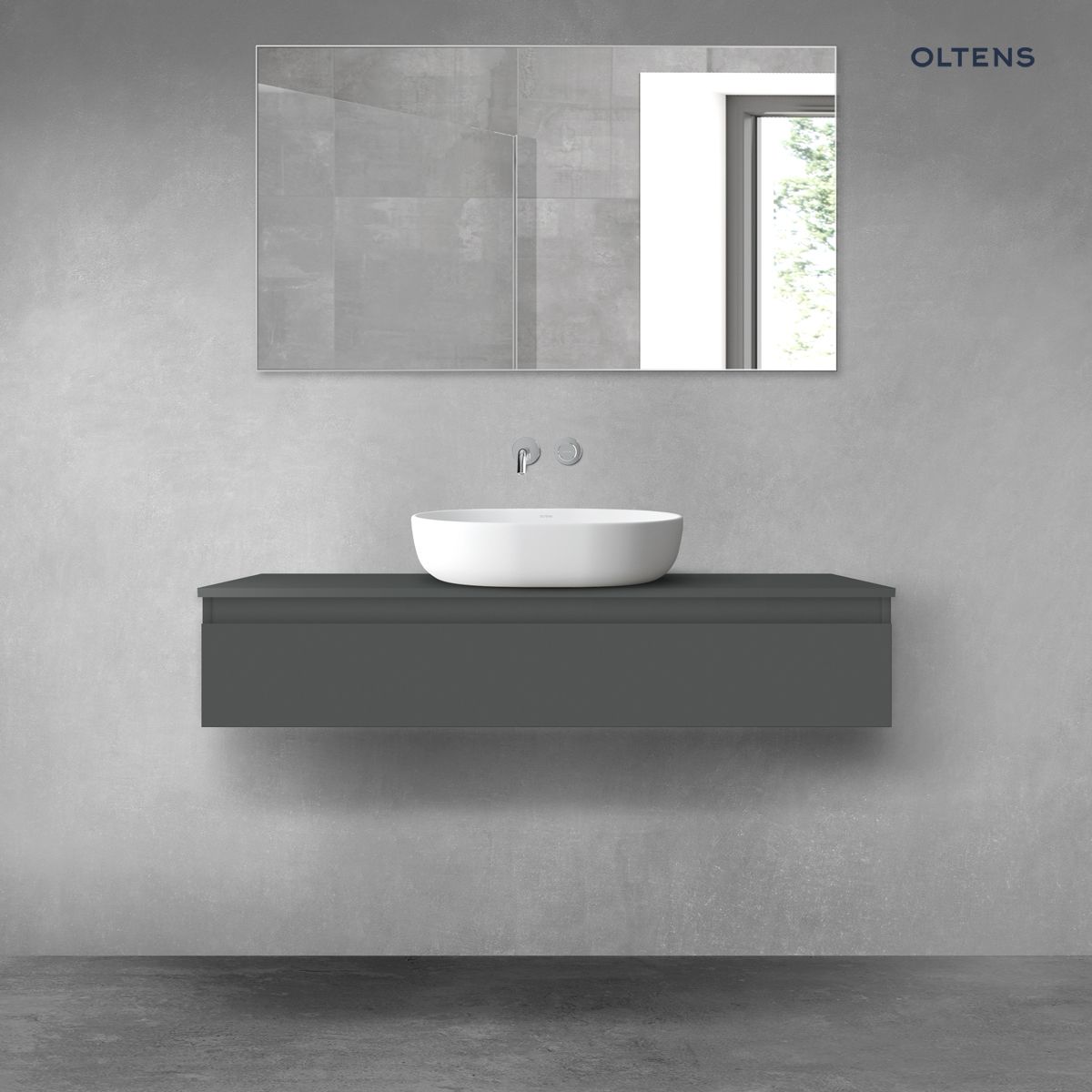 Oltens Vernal szafka 120 cm podumywalkowa wisząca grafit mat