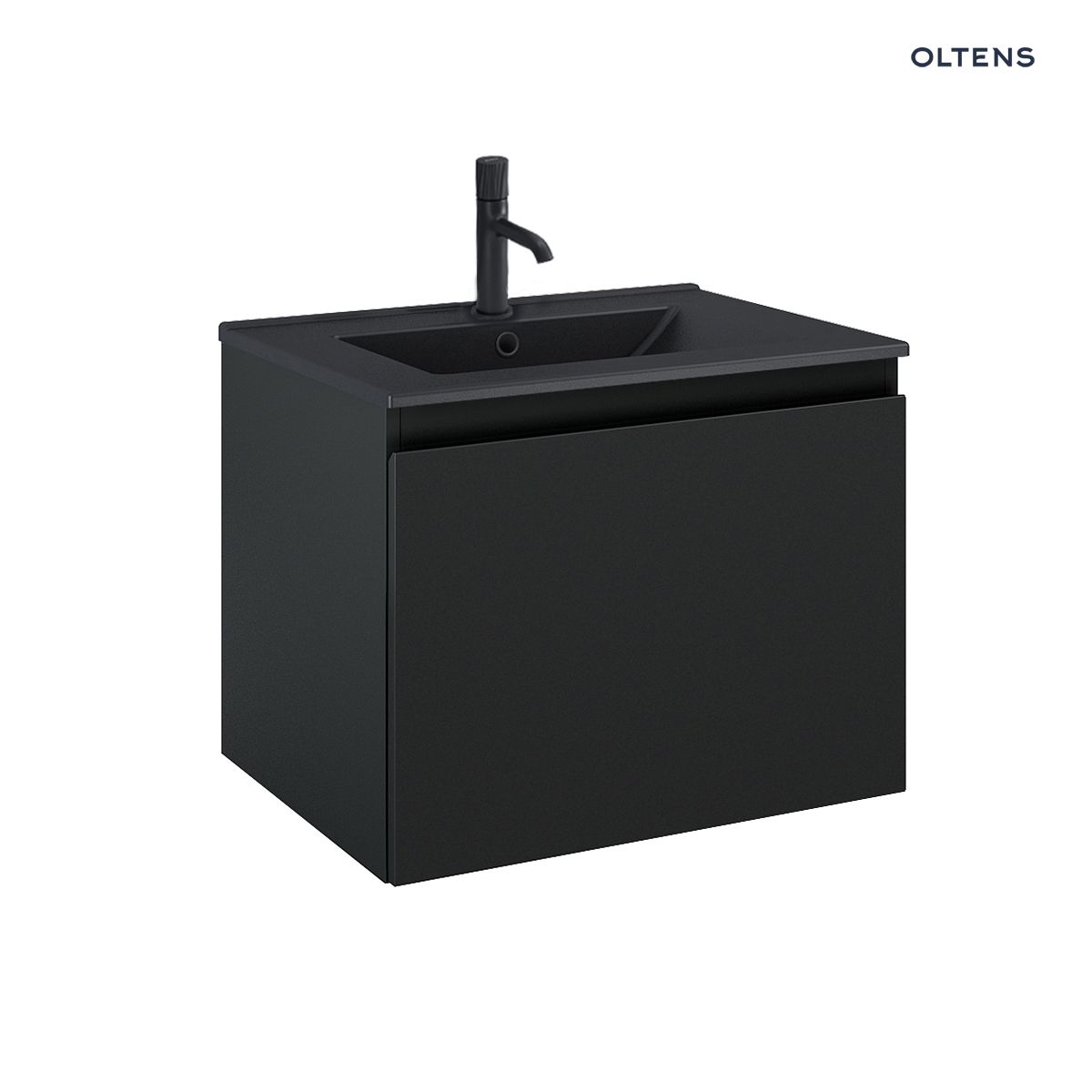 Oltens Vernal umywalka z szafką 60 cm czarny mat