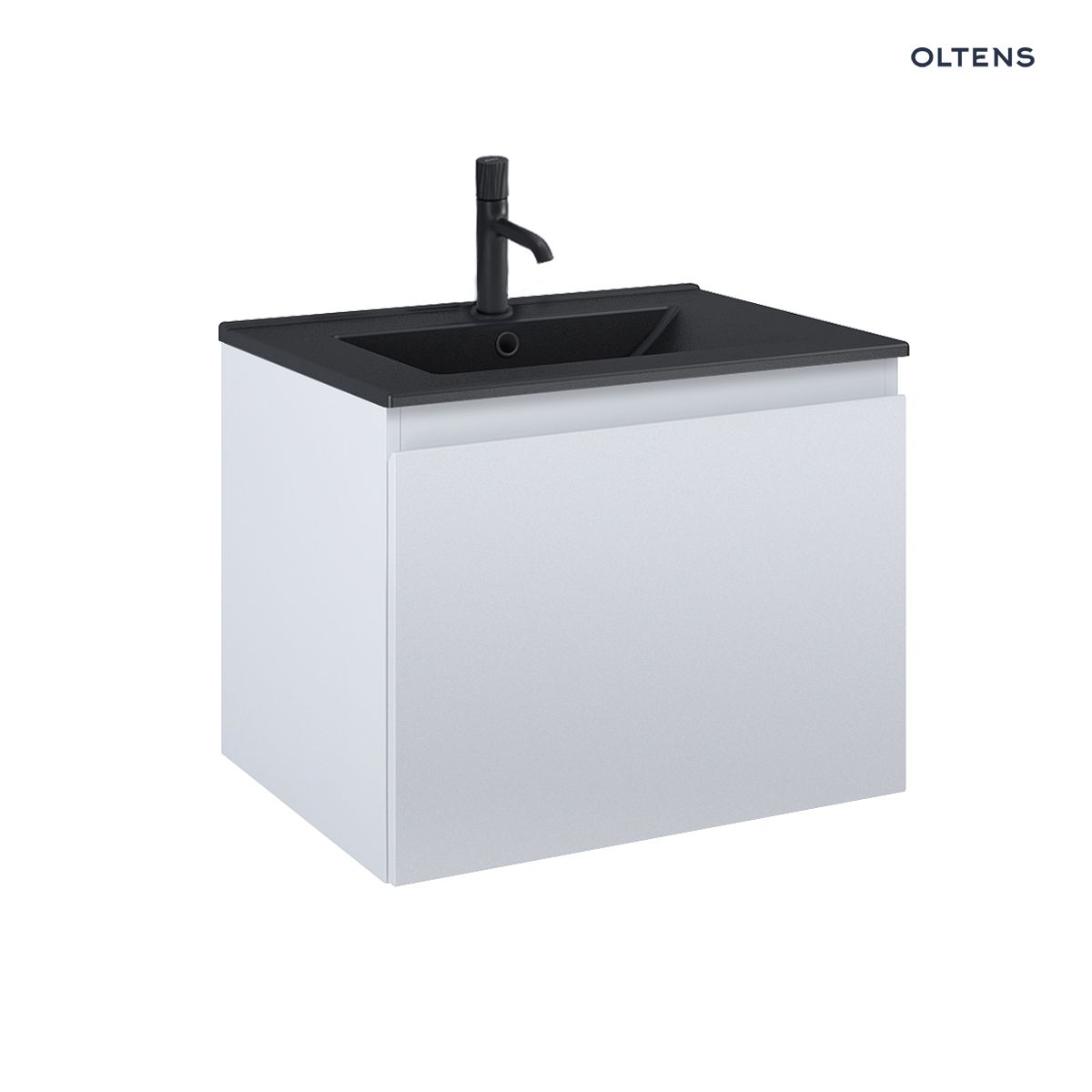 Oltens Vernal umywalka z szafką 60 cm czarny mat/szary mat