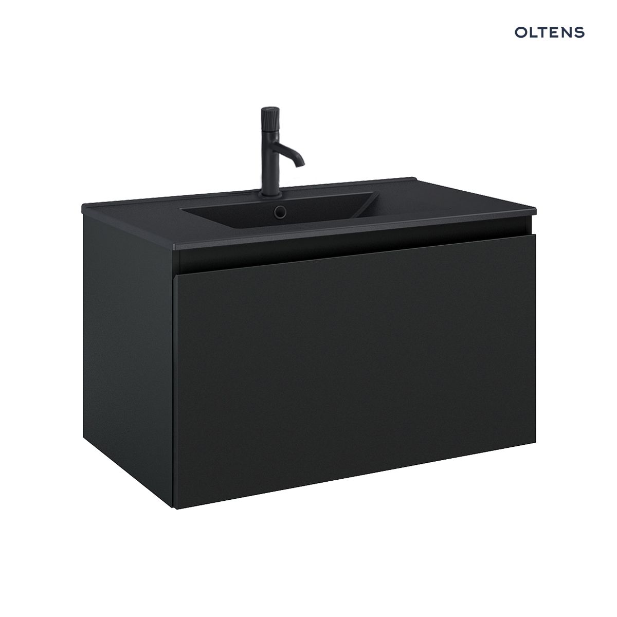 Oltens Vernal umywalka z szafką 80 cm czarny mat