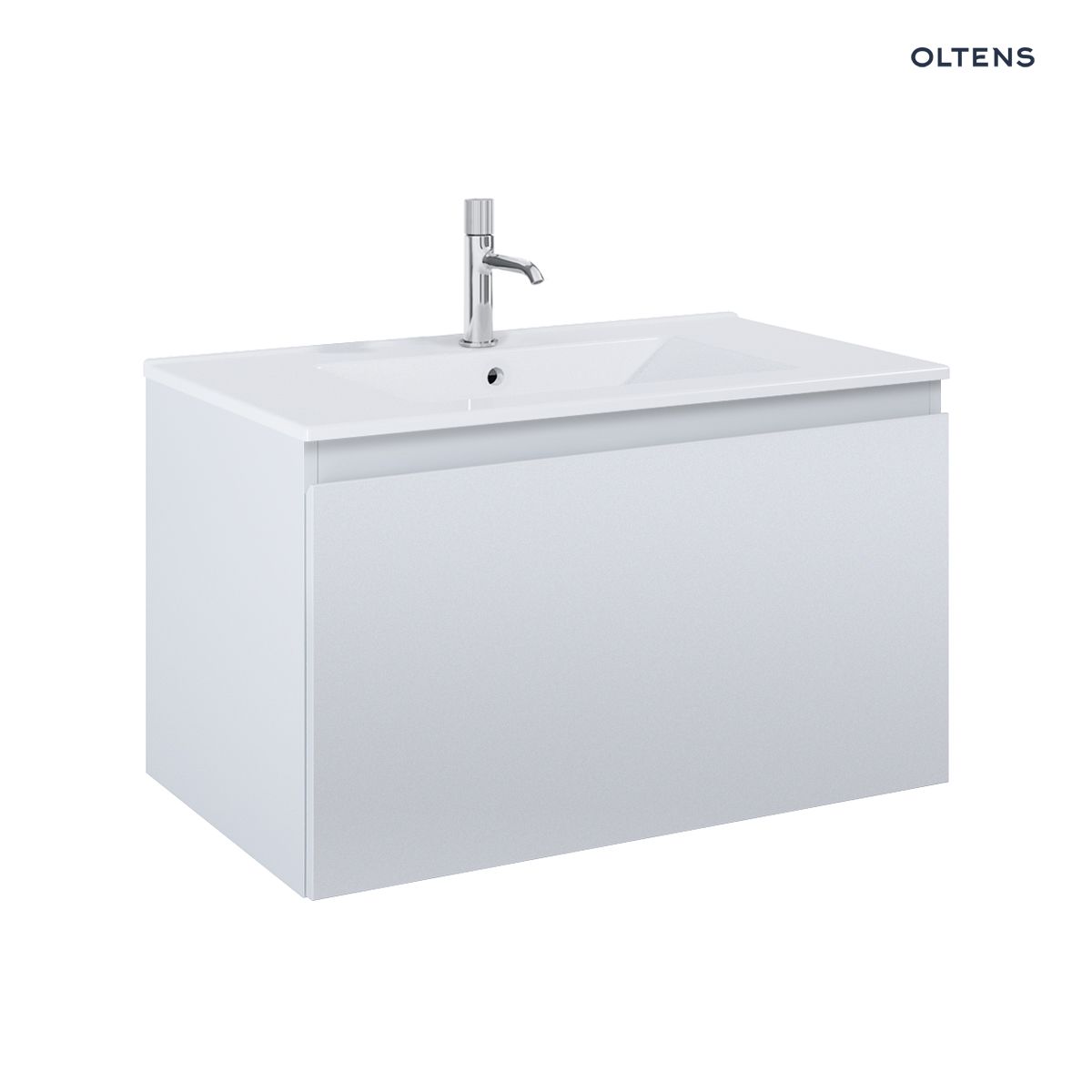 Oltens Vernal umywalka z szafką 80 cm biały/szary mat