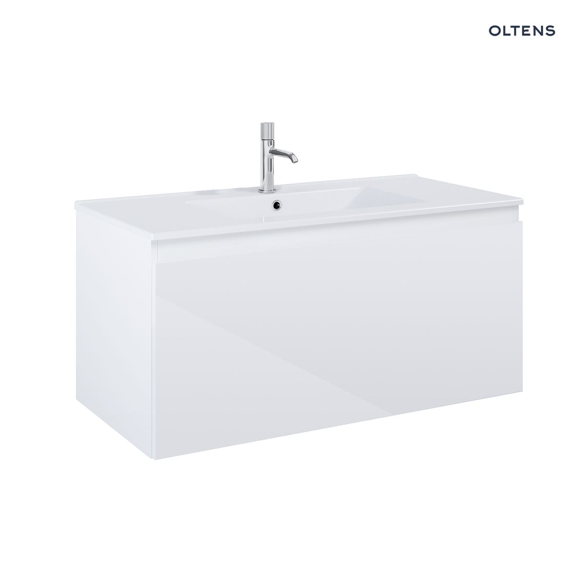Oltens Vernal umywalka z szafką 100 cm biały połysk
