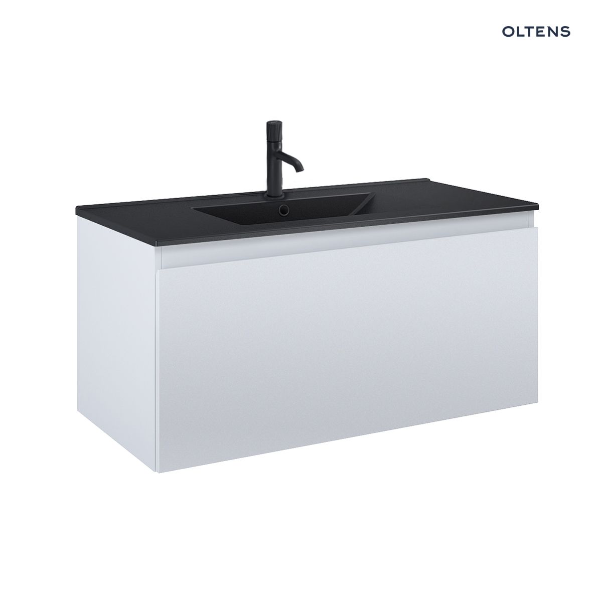 Oltens Vernal umywalka z szafką 100 cm czarny mat/szary mat