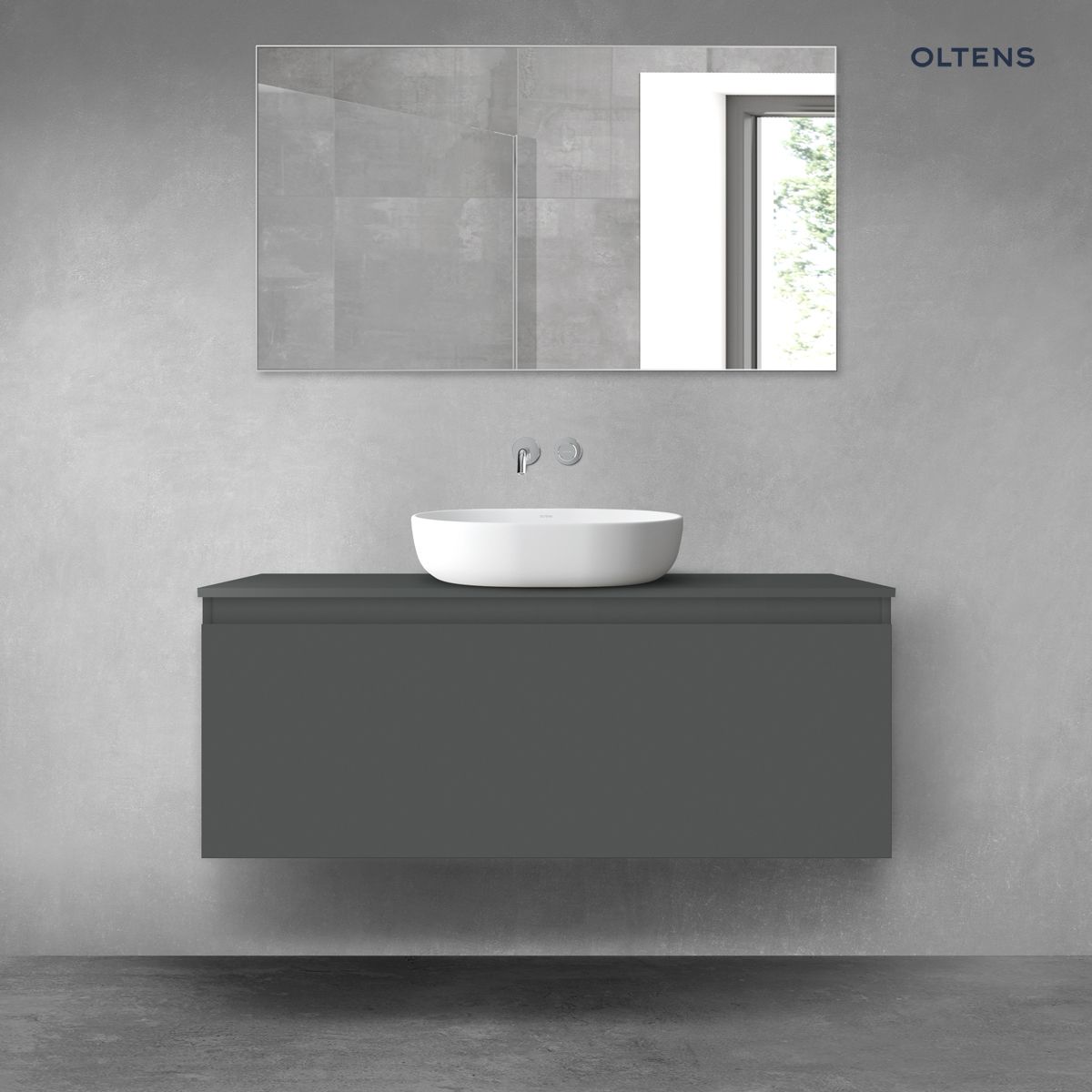 Oltens Vernal szafka 120 cm podumywalkowa wisząca grafit mat