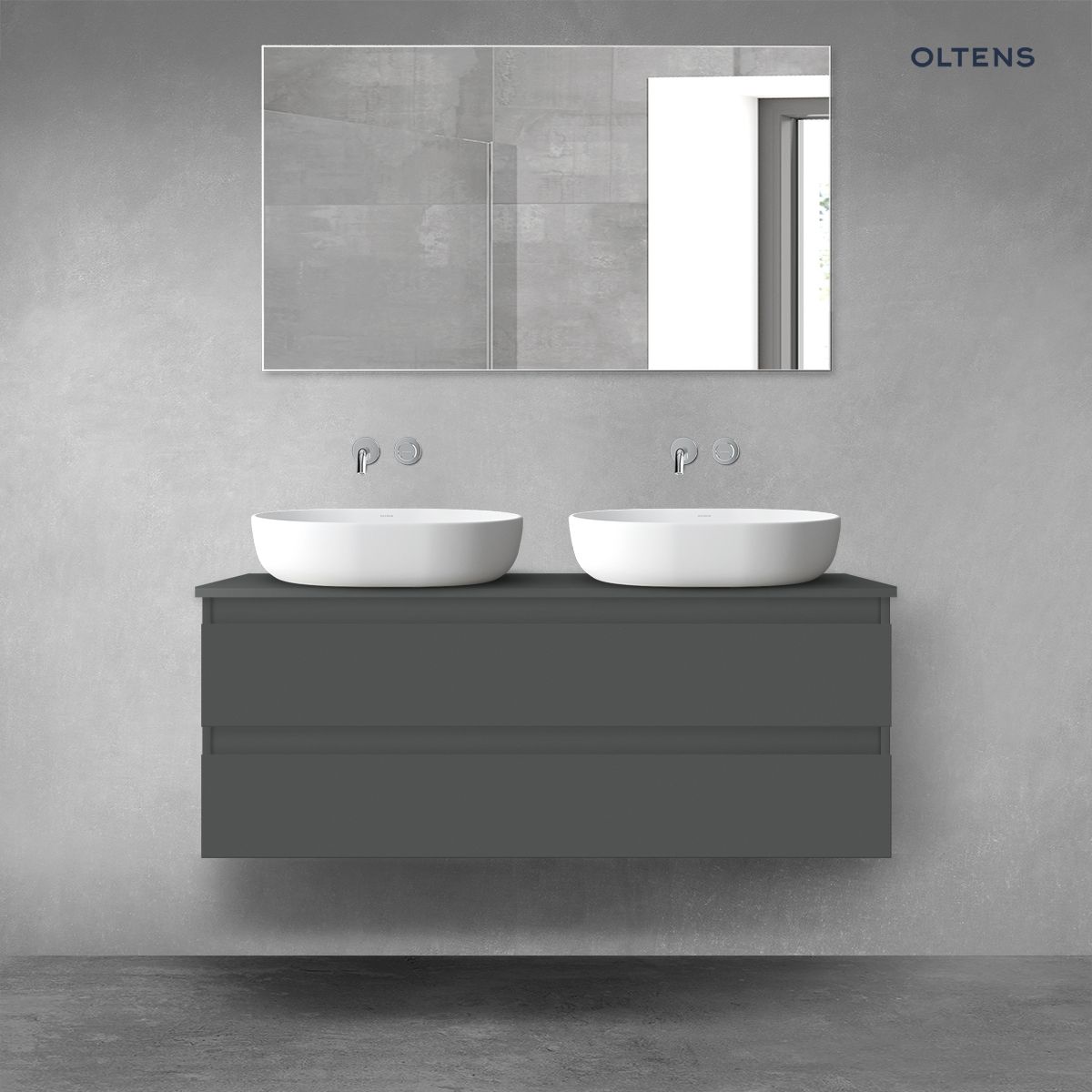 Oltens Vernal szafka 120 cm podumywalkowa wisząca grafit mat