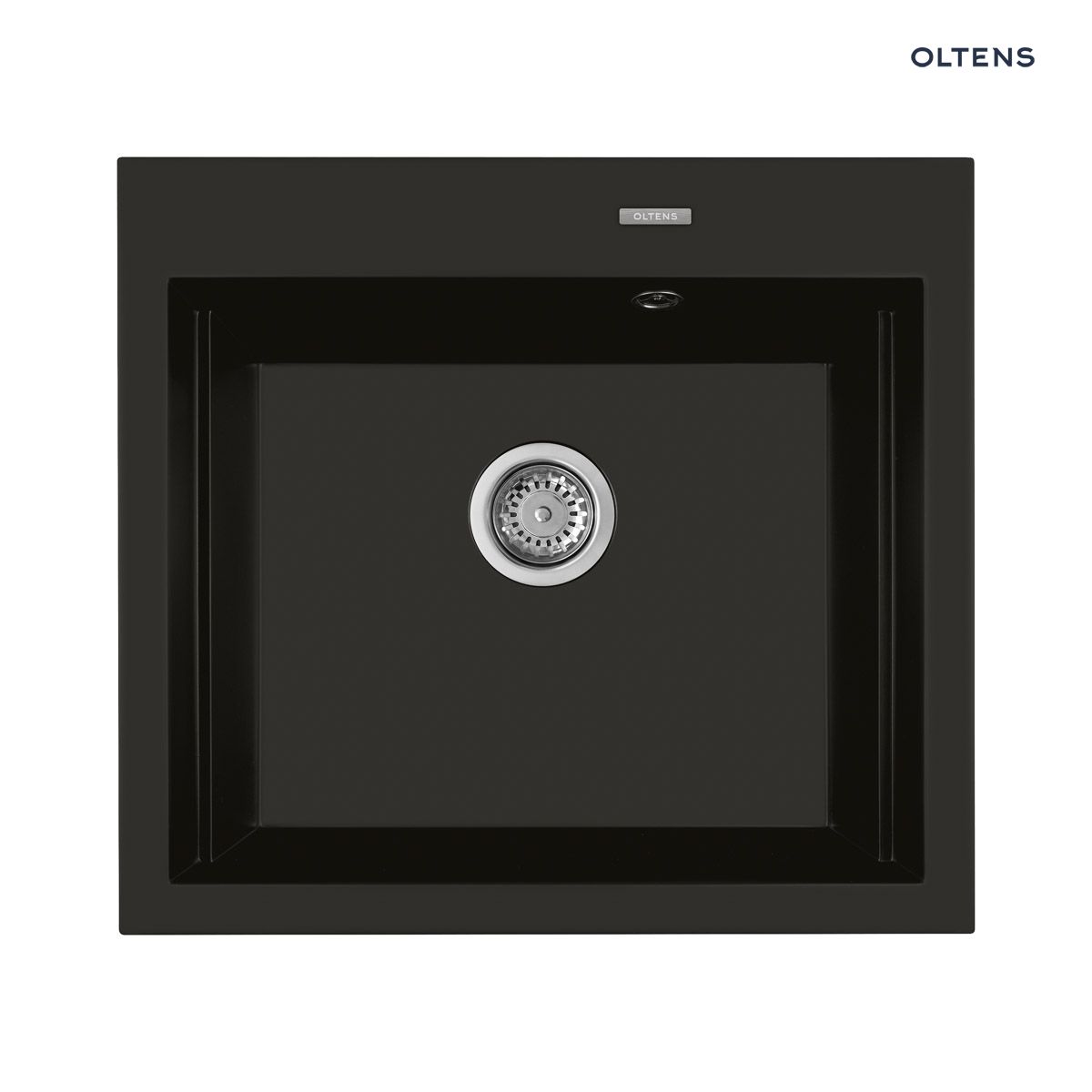 Oltens Gravan zlewozmywak granitowy 1-komorowy 57x51,5 cm czarny mat