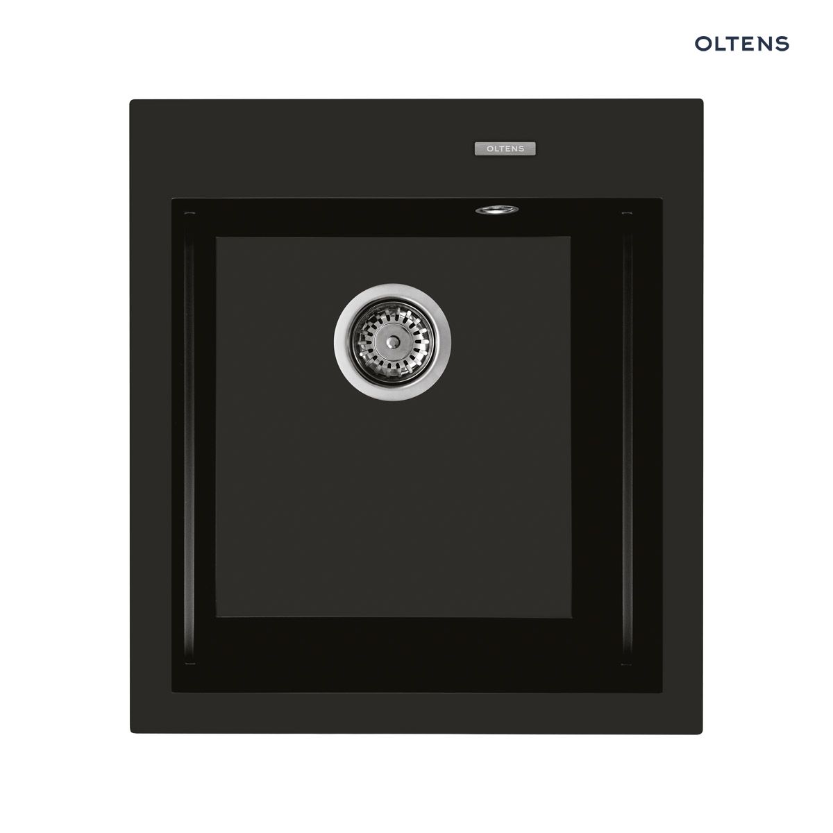 Oltens Gravan zlewozmywak granitowy 1-komorowy 47x51,5 cm czarny mat