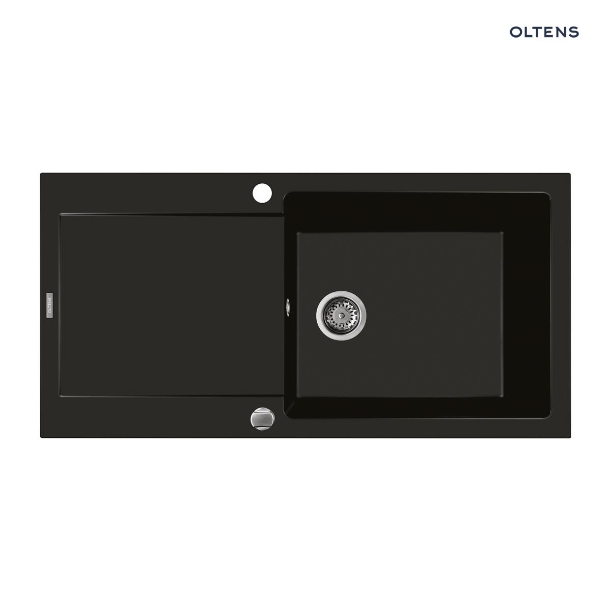 Oltens Gravan zlewozmywak granitowy 1-komorowy z ociekaczem 100x50 cm czarny mat