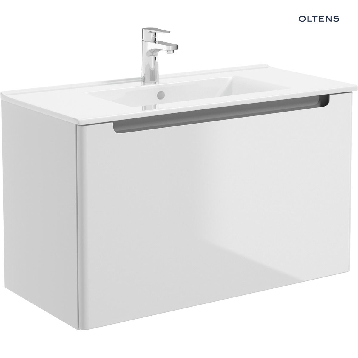 Oltens Jog umywalka 81x39 cm meblowa prostokątna biała