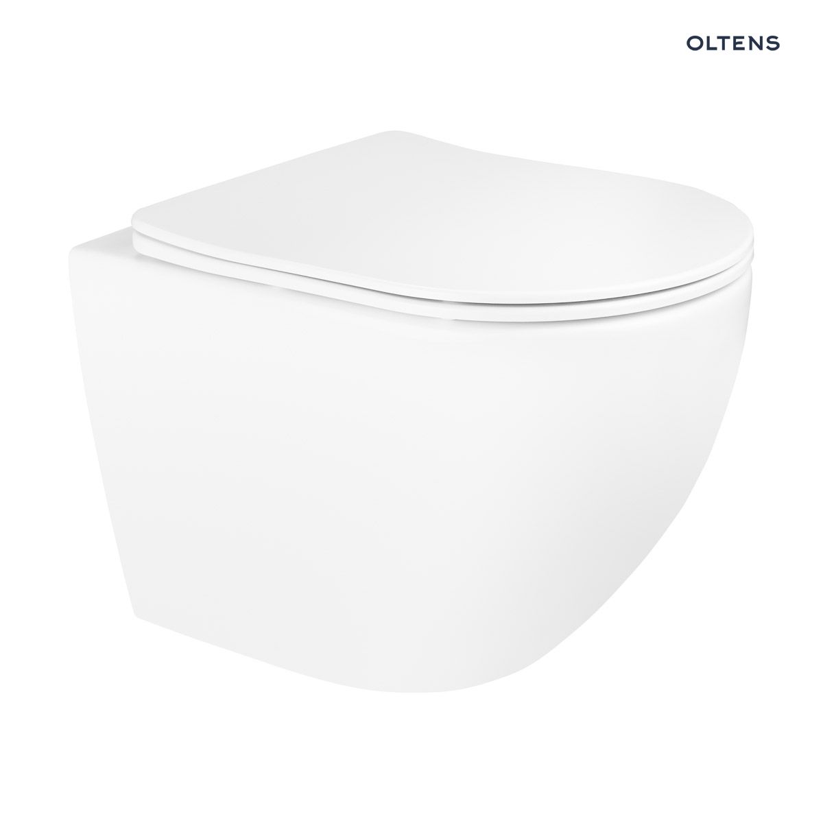 Zestaw Oltens Hamnes Stille miska wisząca WC PureRim z powłoką SmartClean z deską wolnoopadającą Slim biała
