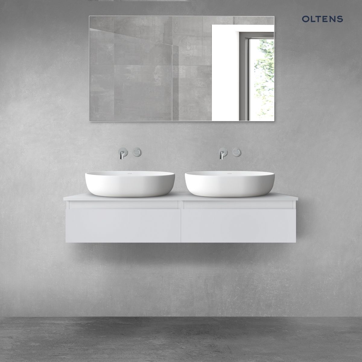 Oltens Vernal zestaw mebli łazienkowych 120 cm z blatem szary mat