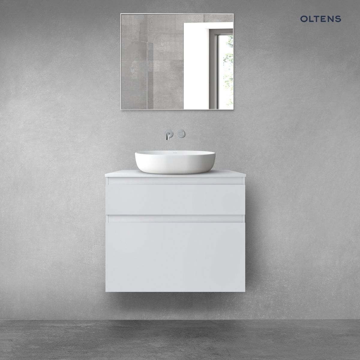 Oltens Vernal zestaw mebli łazienkowych 80 cm z blatem szary mat