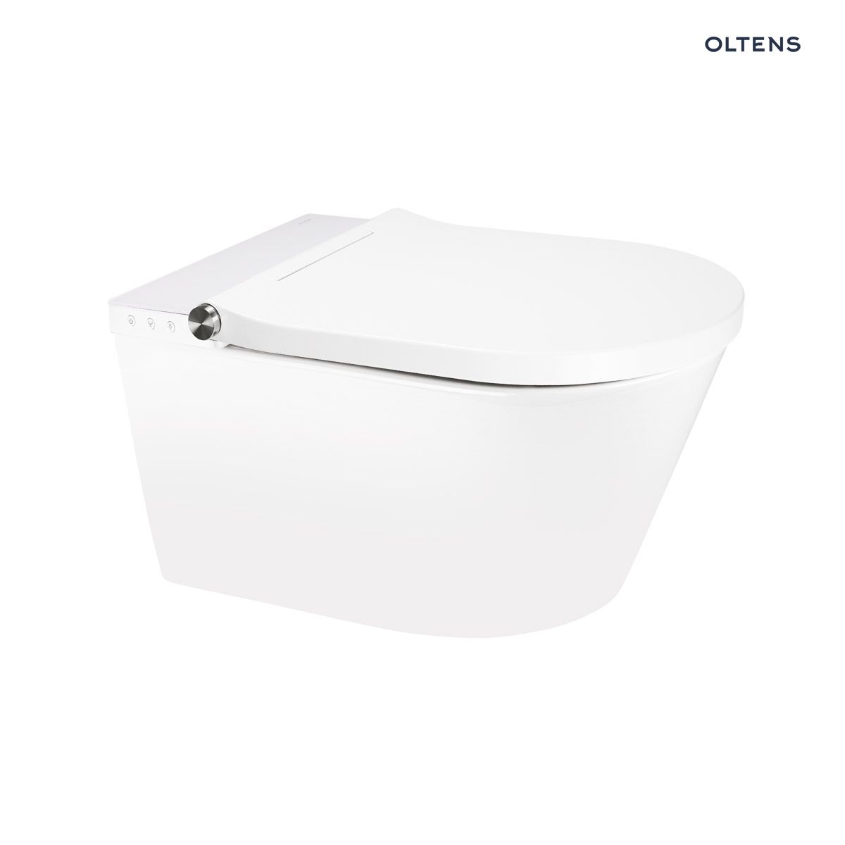 Oltens SmartFrisk miska WC wisząca myjąca z powłoką SmartClean z deską biała