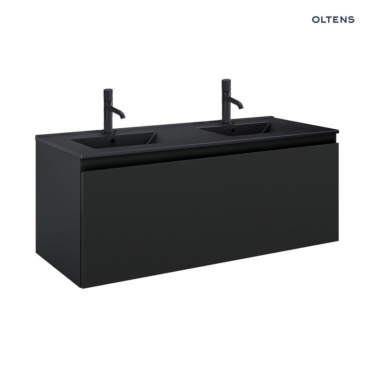 Oltens Vernal umywalka z szafką 120 cm czarny mat