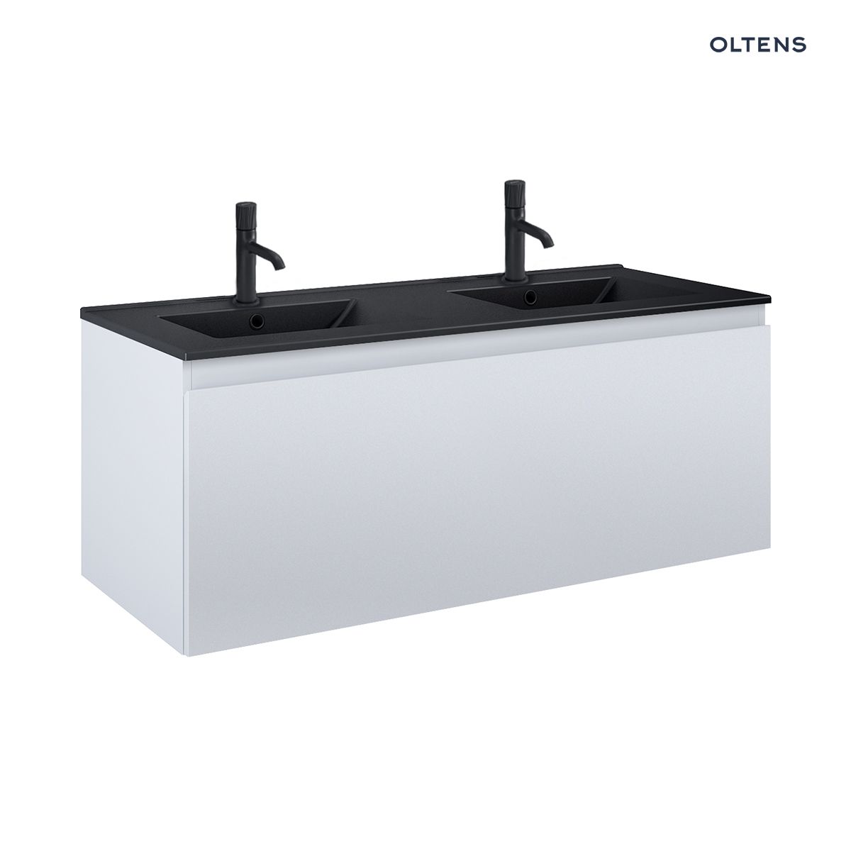 Oltens Vernal umywalka z szafką 120 cm czarny mat/szary mat