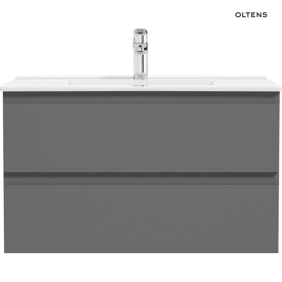 Oltens Vernal umywalka z szafką 80 cm grafit mat