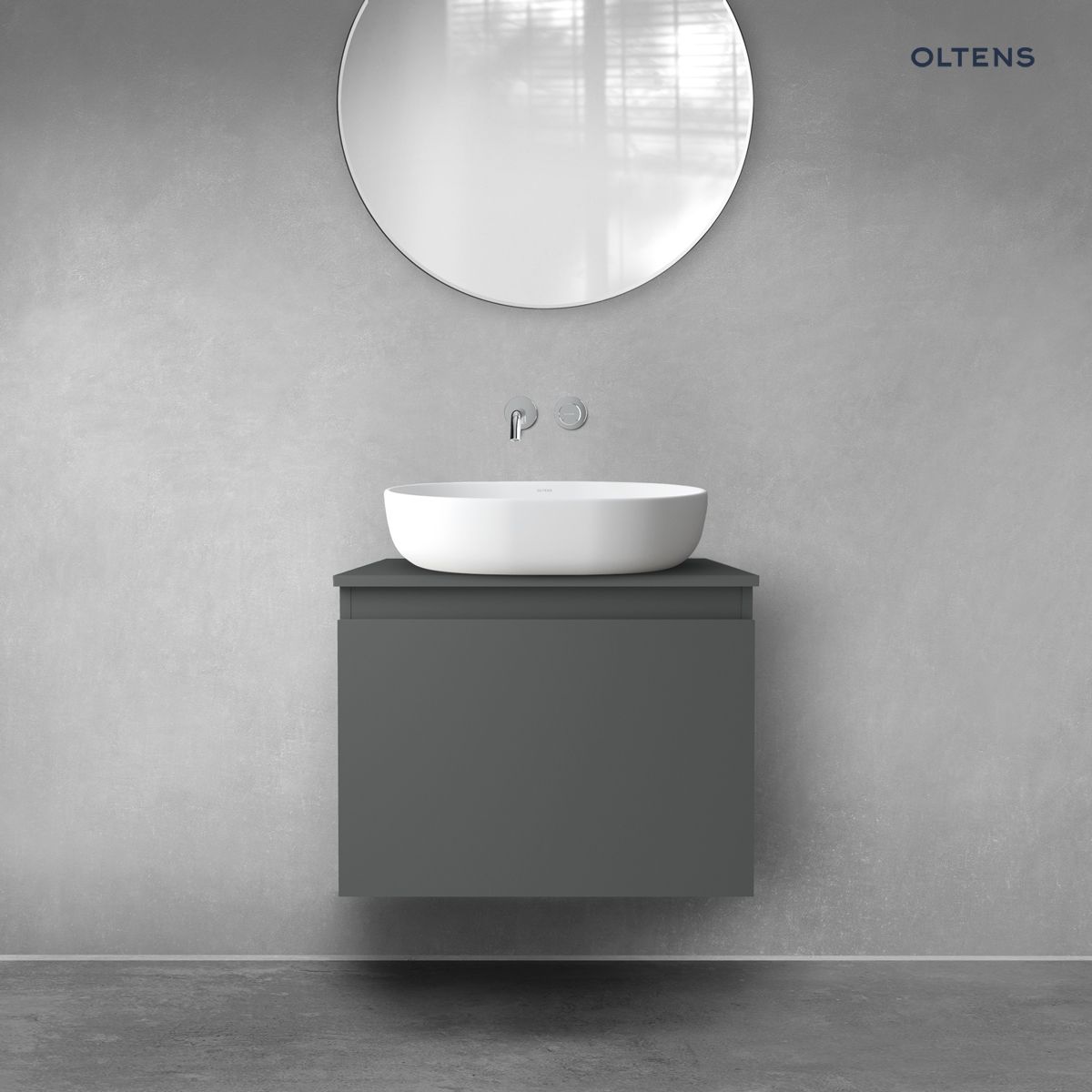 Oltens Vernal szafka 60 cm podumywalkowa wisząca grafit mat