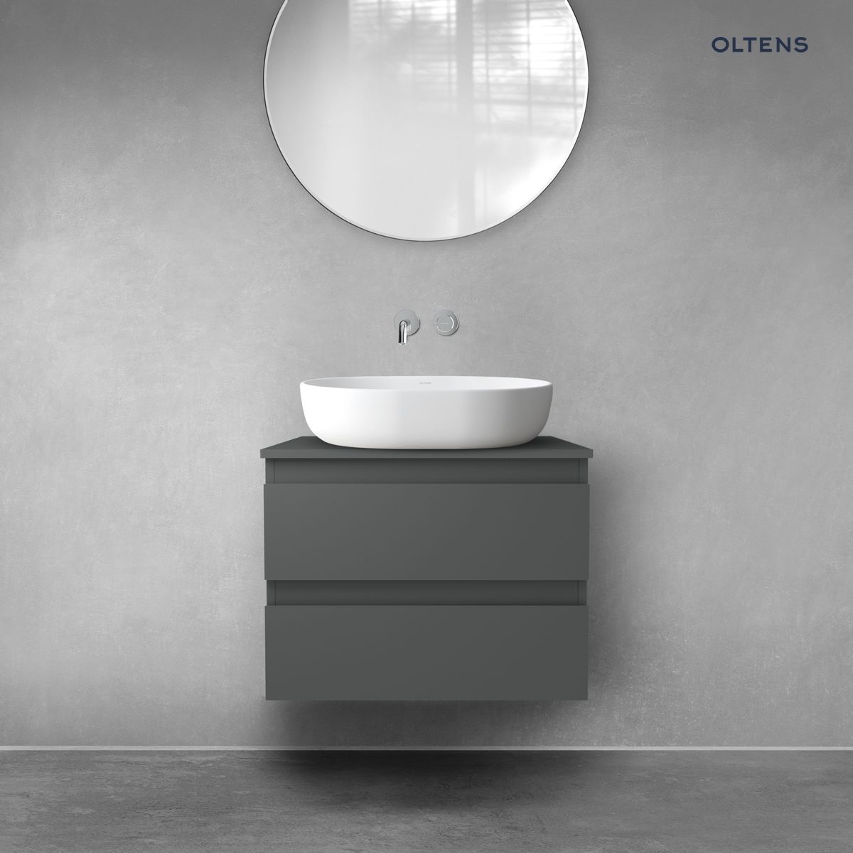 Oltens Vernal szafka 60 cm podumywalkowa wisząca grafit mat