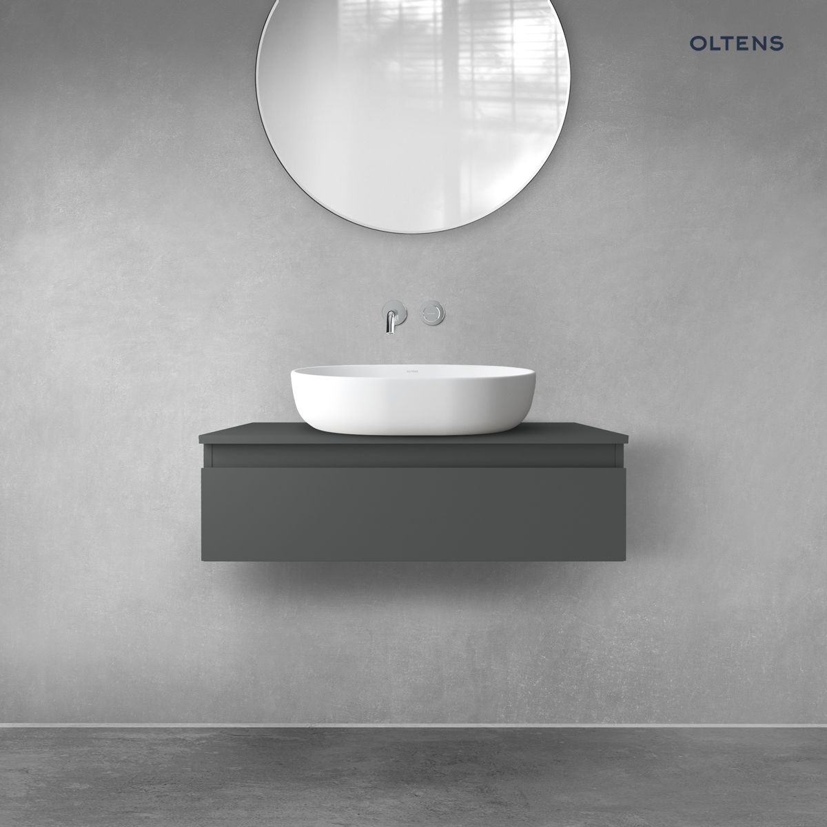 Oltens Vernal szafka 80 cm podumywalkowa wisząca grafit mat